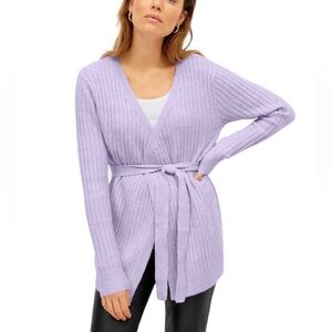 Ellos Ribbed Chunky Knit Cardigan Sweater Plus Size 1X Long Sleeve - No Belt